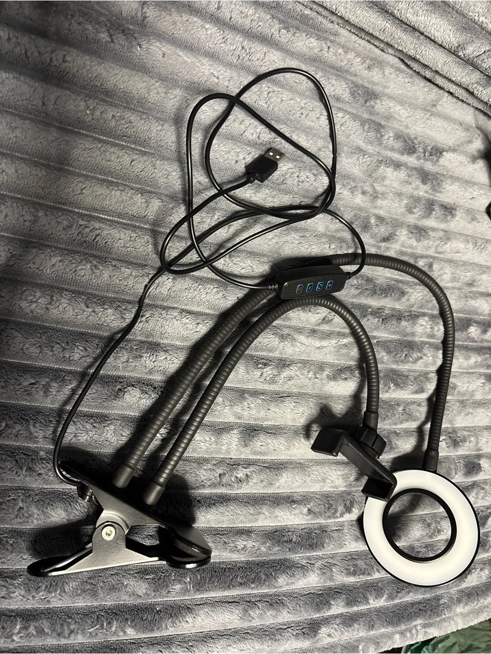 Source Unknown Black Dual-Arm Selfie Ring Light with Phone Holder